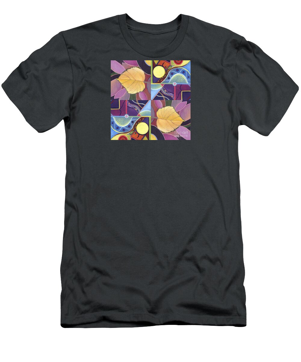 Beauty T-Shirt featuring the painting Time Goes By - The Joy of Design Series Arrangement by Helena Tiainen