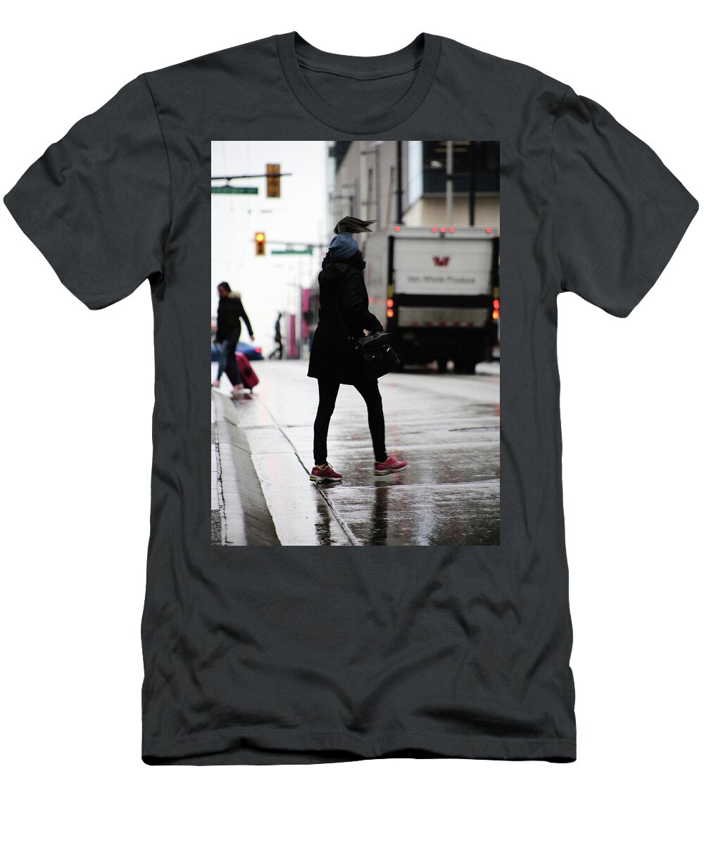 Street Photography T-Shirt featuring the photograph Tiny Umbrella by J C