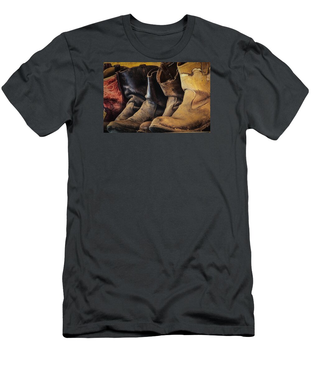Boots T-Shirt featuring the photograph Tired Boots by Laura Pratt