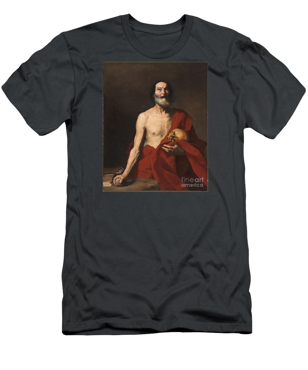 Jusepe De Ribera T-Shirt featuring the painting Title Saint Jerome by MotionAge Designs