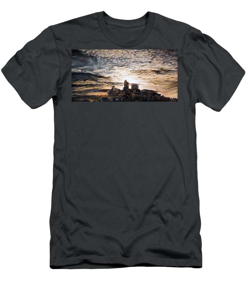 Landscapes T-Shirt featuring the painting Top of the Village by Michelangelo Rossi