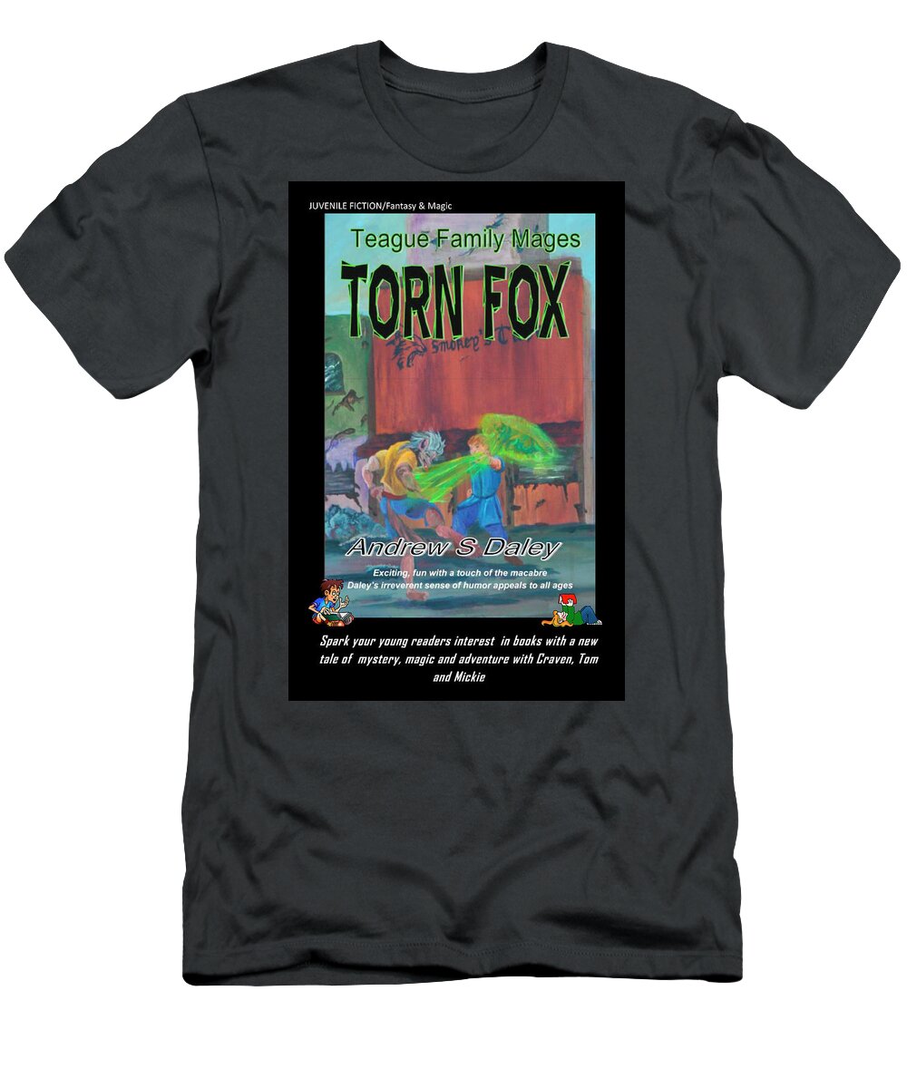 #torn Fox T-Shirt featuring the painting Torn Fox by Gail Daley