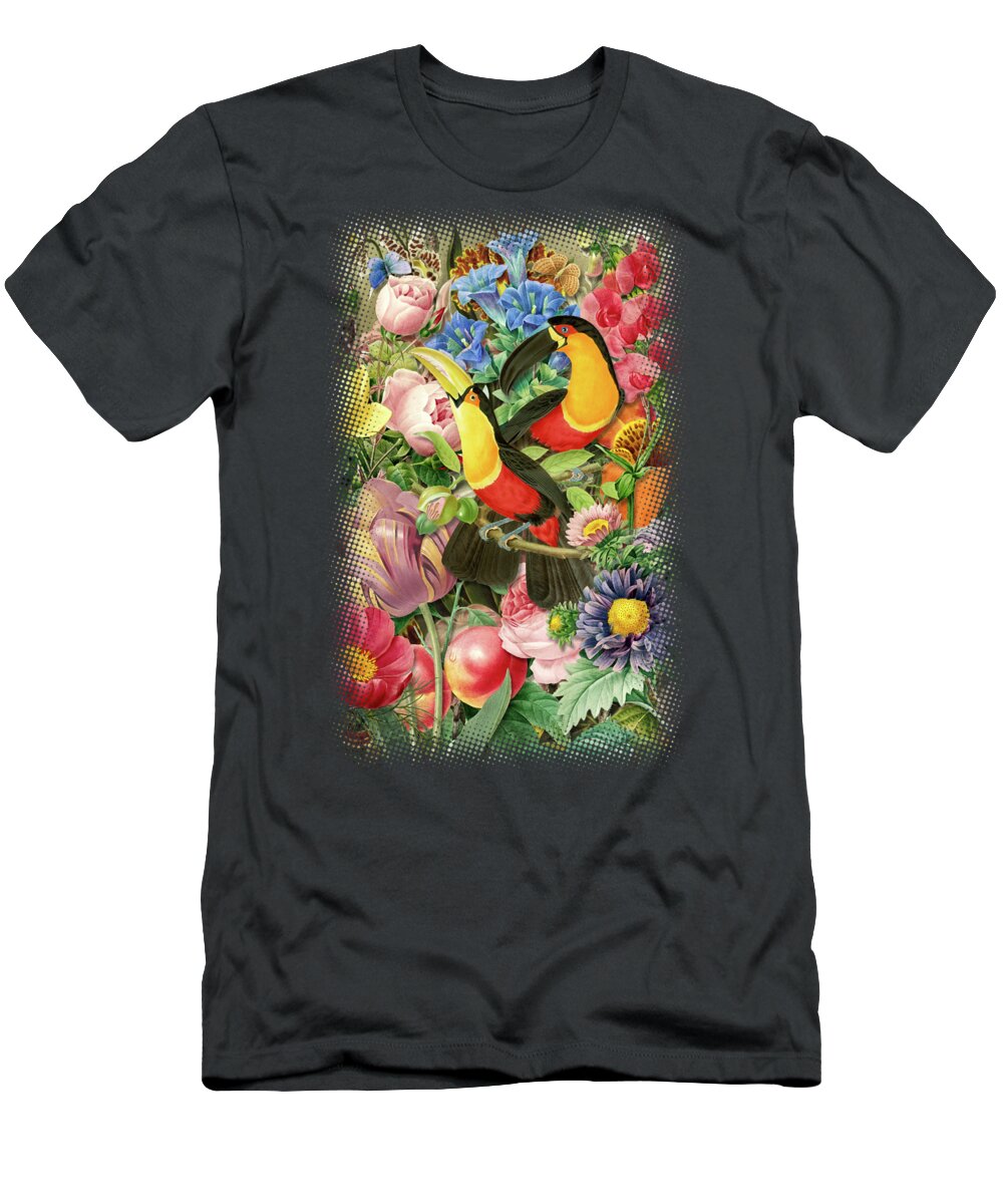 Antique T-Shirt featuring the painting Toucans by Gary Grayson