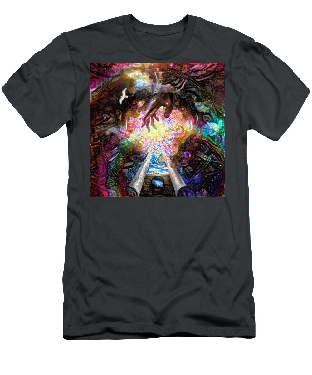 Canvas T-Shirt featuring the digital art Touch of God by Bruce Rolff