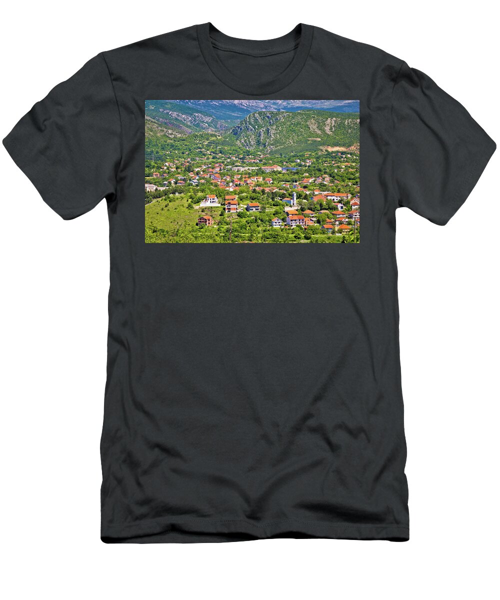 Croatia T-Shirt featuring the photograph Town of Knin and Dinara mountain by Brch Photography