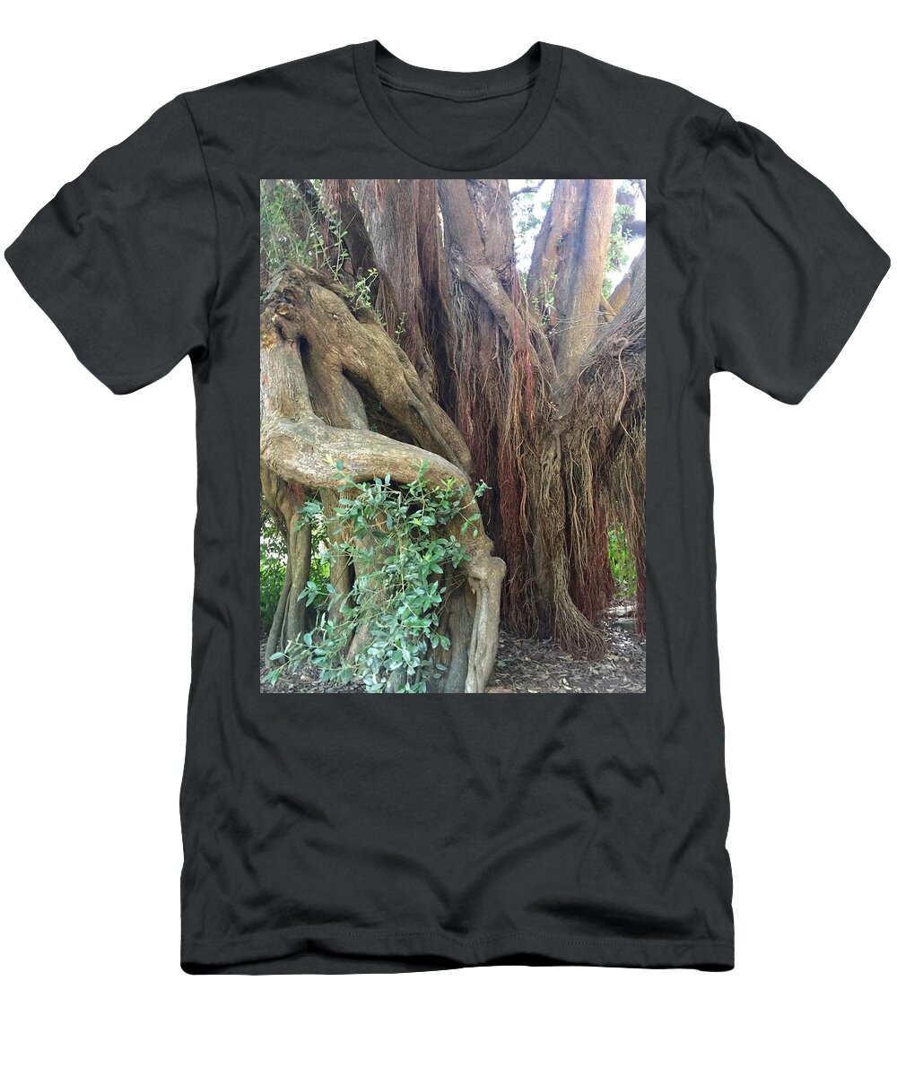 Tree T-Shirt featuring the mixed media Tree time by Lauren Serene