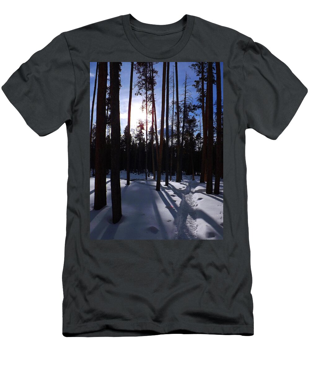 Yellowstone National Park Wyoming T-Shirt featuring the photograph Trees in Winter by C Sitton