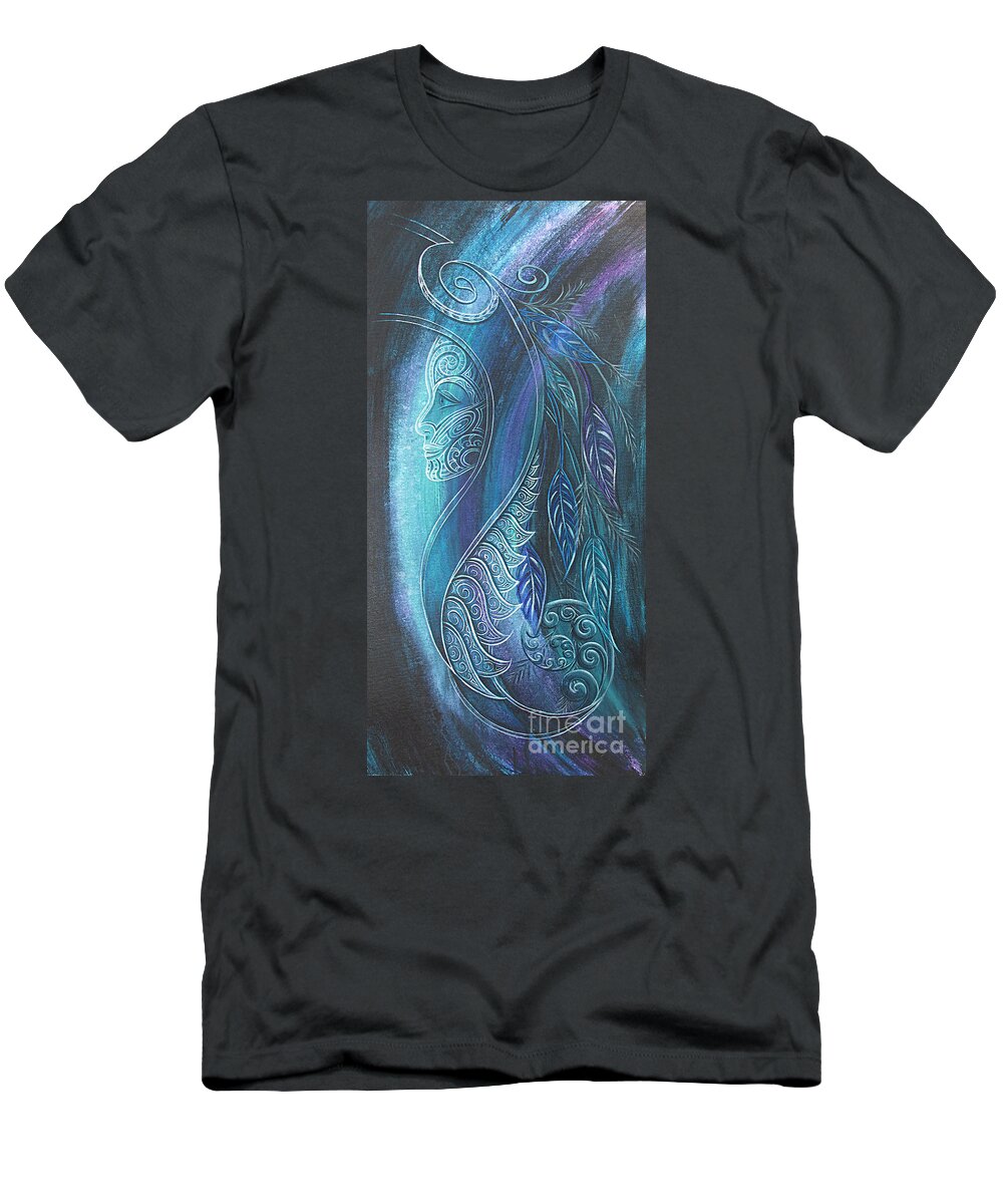 Tribal T-Shirt featuring the painting Tribal Healing Goddess by Reina Cottier