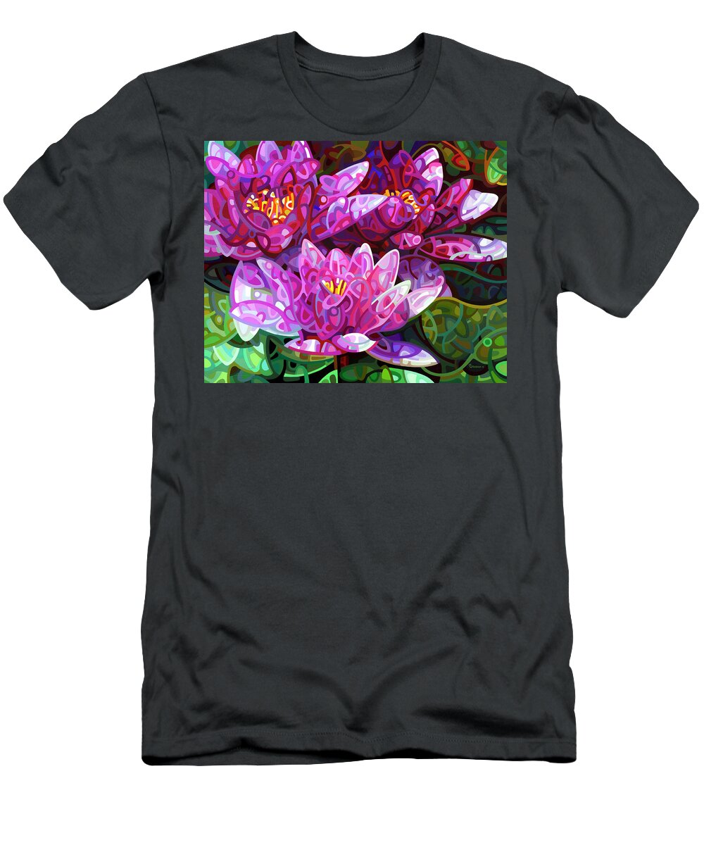Floral T-Shirt featuring the painting Triumvirate by Mandy Budan