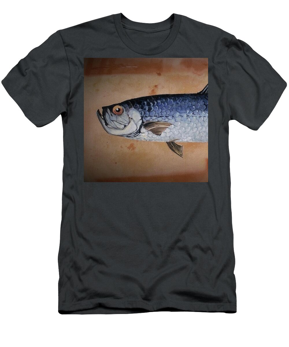 Fish Face T-Shirt featuring the painting Tropical Fish by Andrew Drozdowicz