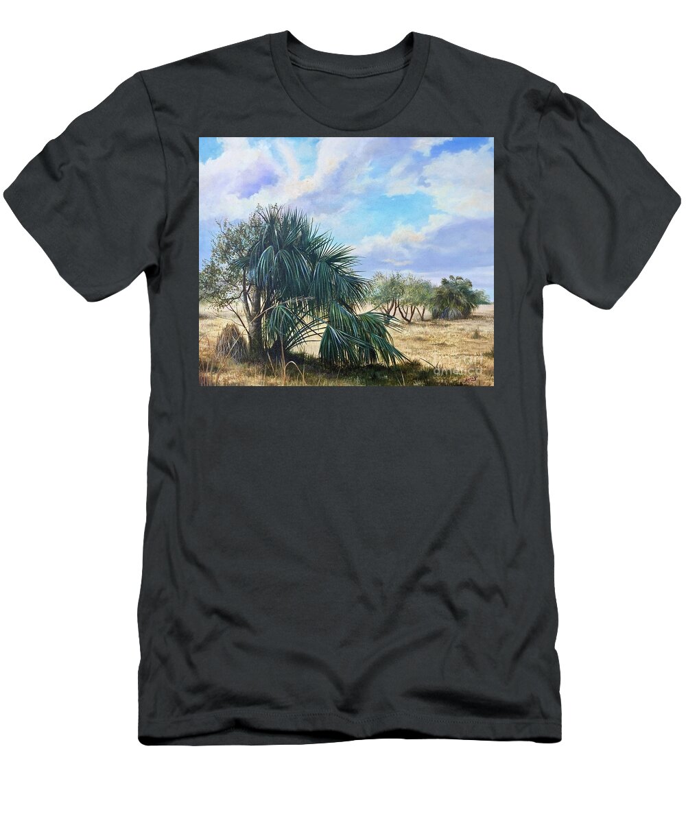 Orange Grove T-Shirt featuring the painting Tropical Orange Grove by AnnaJo Vahle