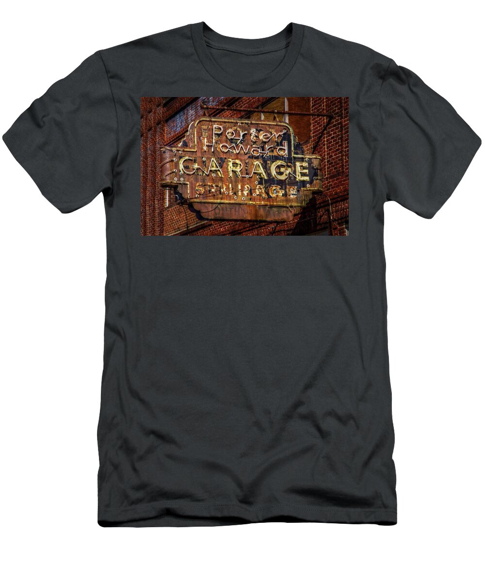 Rusty Sign T-Shirt featuring the photograph Trust in Rust by Linda Unger