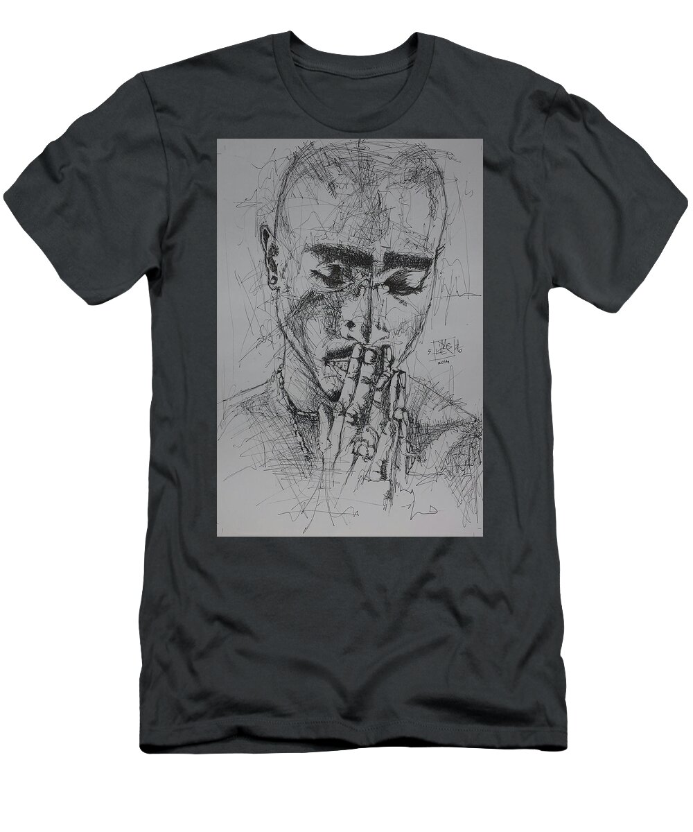 Tupac praying T-Shirt Herr America Fine DMo Art - by