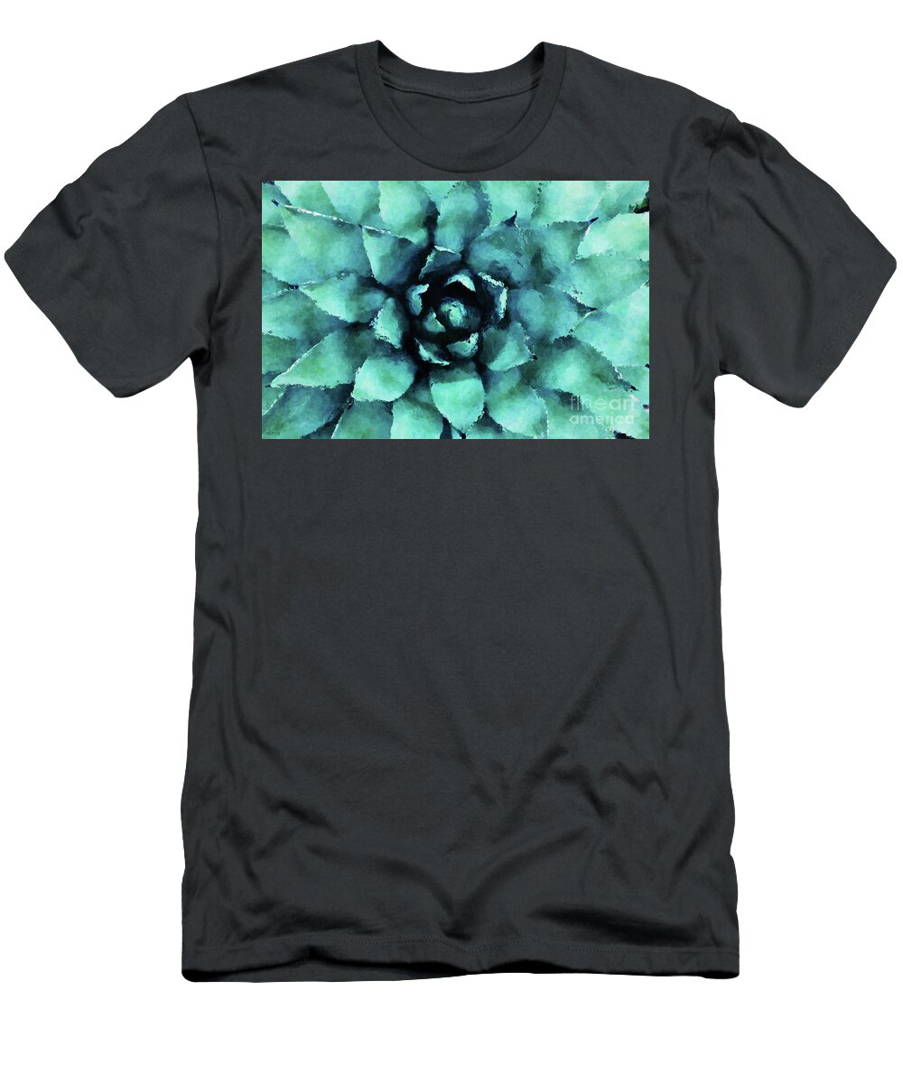 Succulent T-Shirt featuring the digital art Turquoise Succulent Plant by Phil Perkins