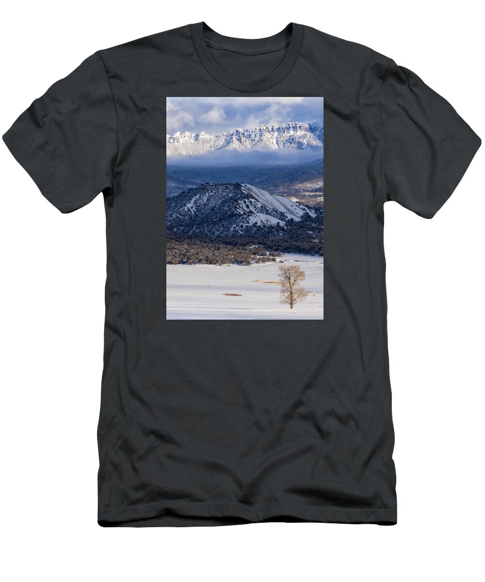 Ridgway T-Shirt featuring the photograph Turret Ridge In Winter by Denise Bush