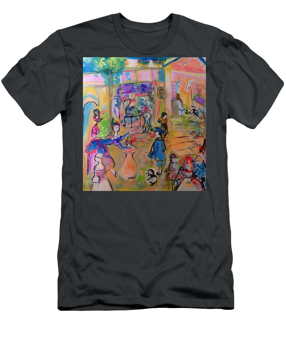 Sunshine T-Shirt featuring the painting Tutti fruity sunshine by Judith Desrosiers