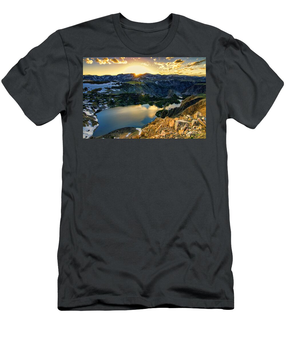 Twin Lakes T-Shirt featuring the photograph Twin Lakes Sunset by Gary Beeler