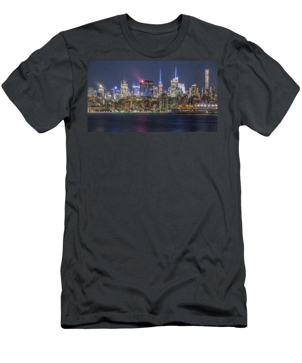 Nyc T-Shirt featuring the photograph Twinkle Big City by Elvira Pinkhas