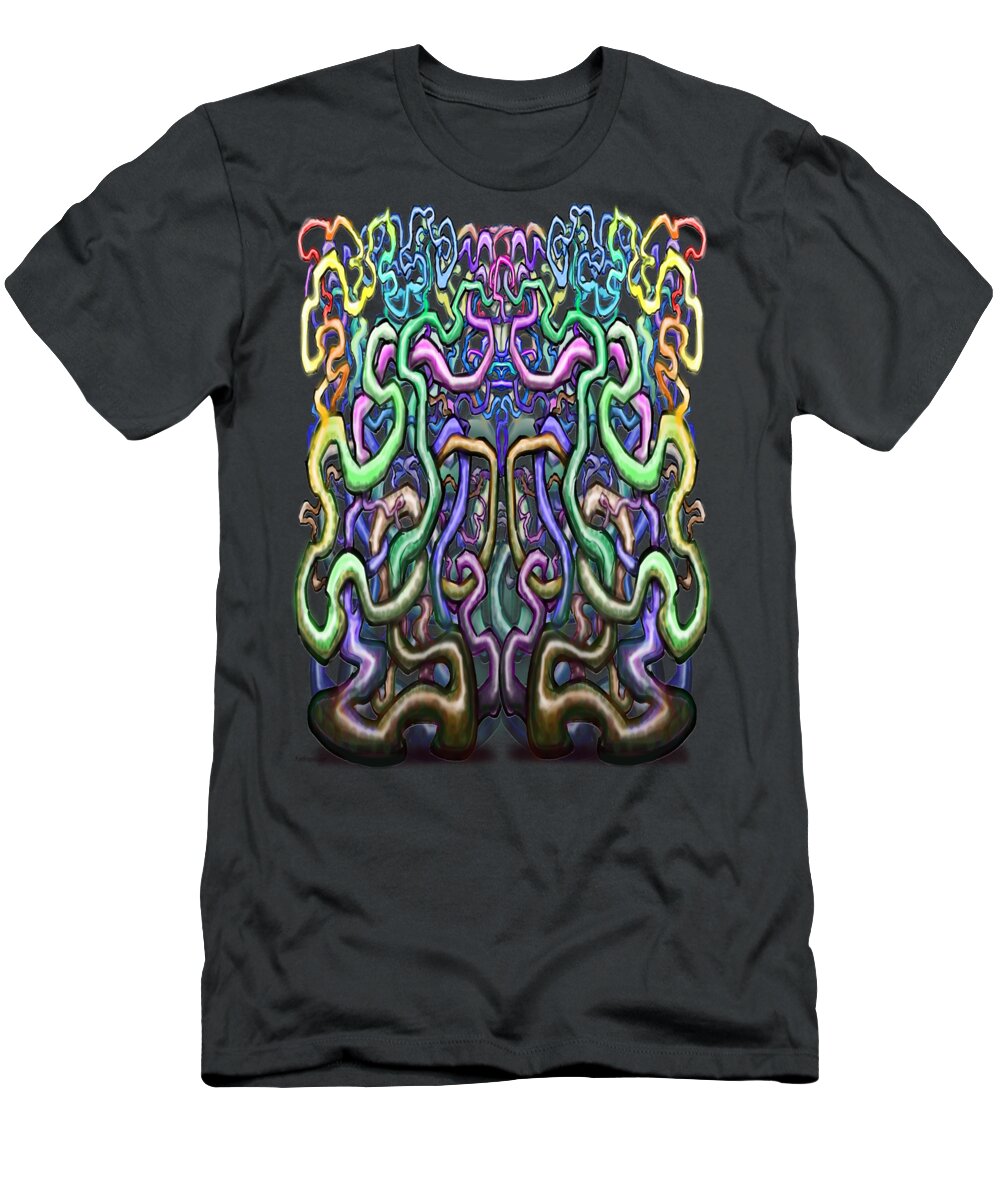 Vine T-Shirt featuring the digital art Twisted Vines We Call Life by Kevin Middleton