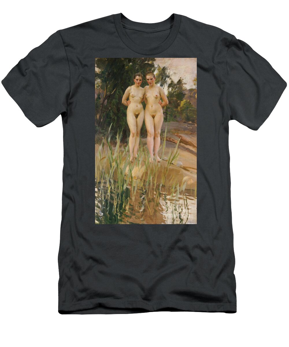 Nude T-Shirt featuring the painting Two Friends by Anders Leonard Zorn
