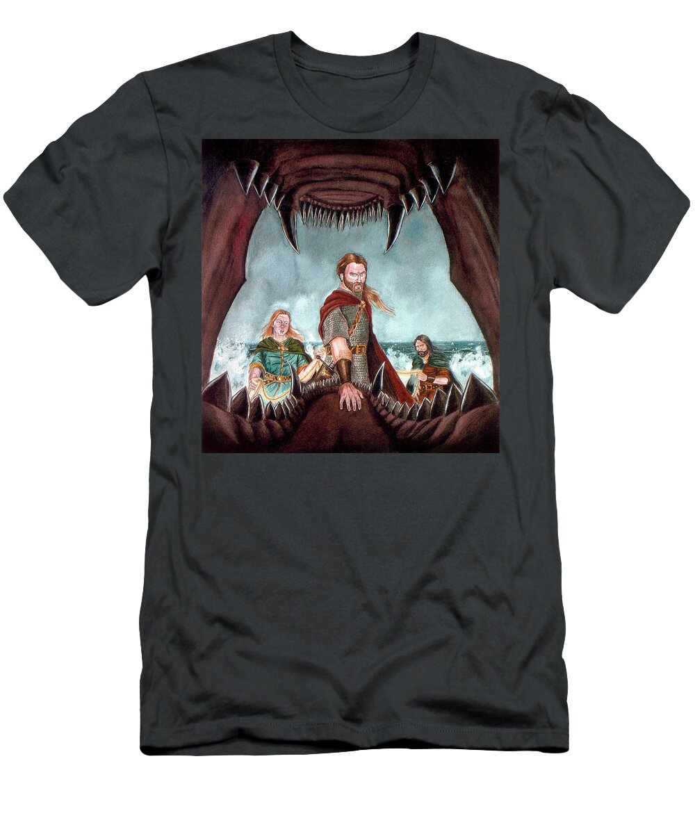 Viking T-Shirt featuring the painting Tyr's Challenge by Norman Klein