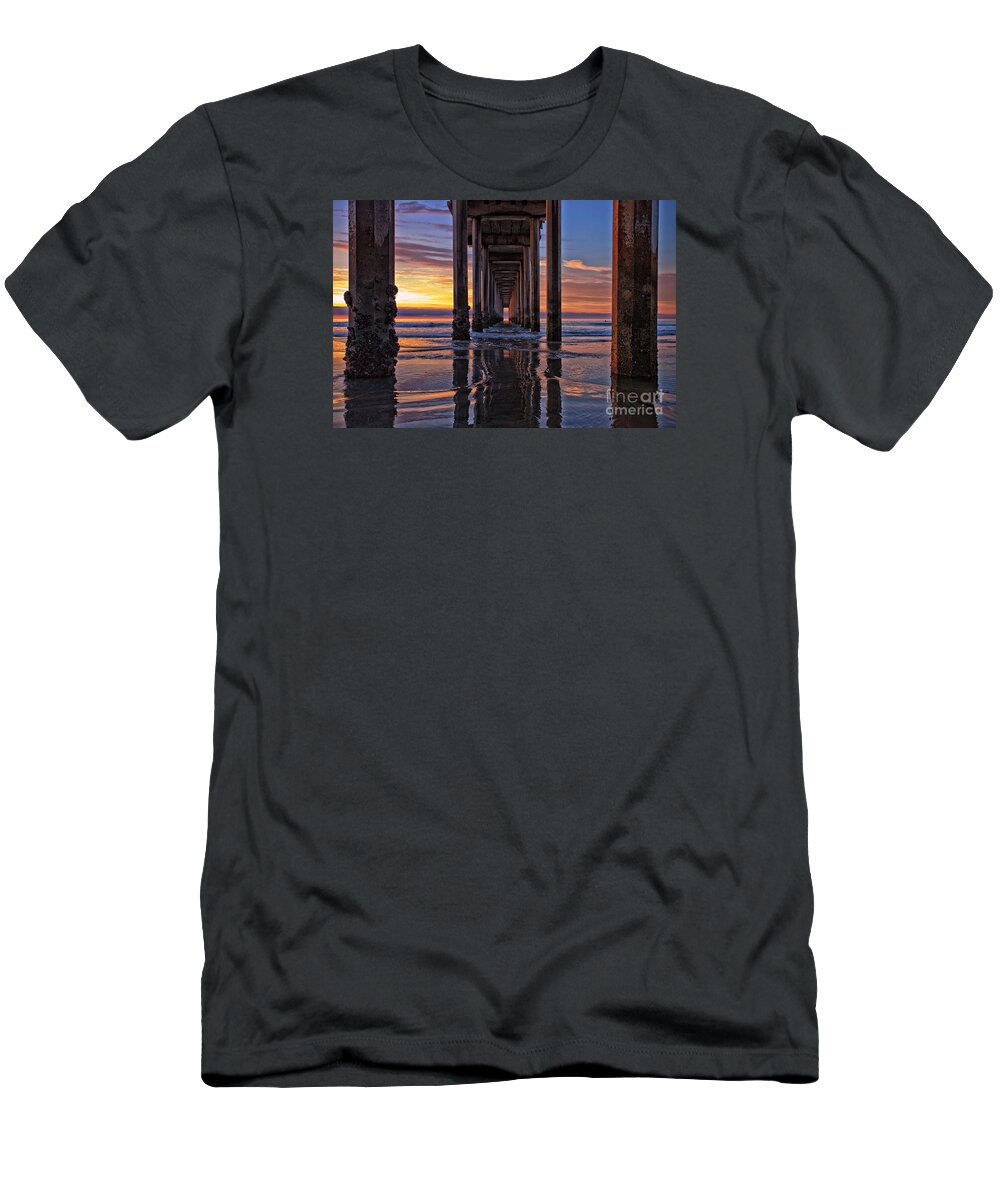 La Jolla T-Shirt featuring the photograph Under the Scripps Pier by Sam Antonio