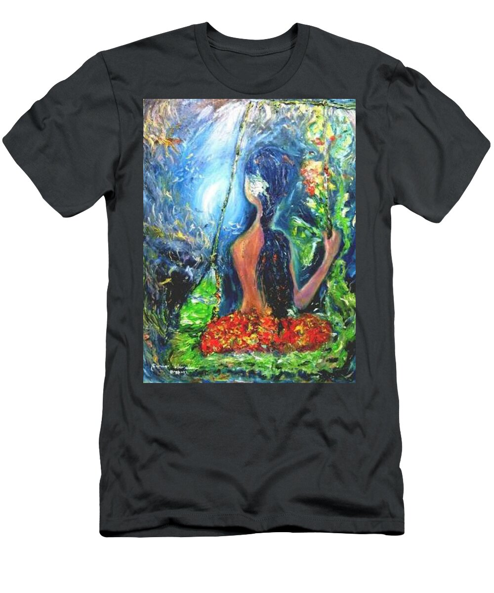  T-Shirt featuring the painting Under the sea by Wanvisa Klawklean