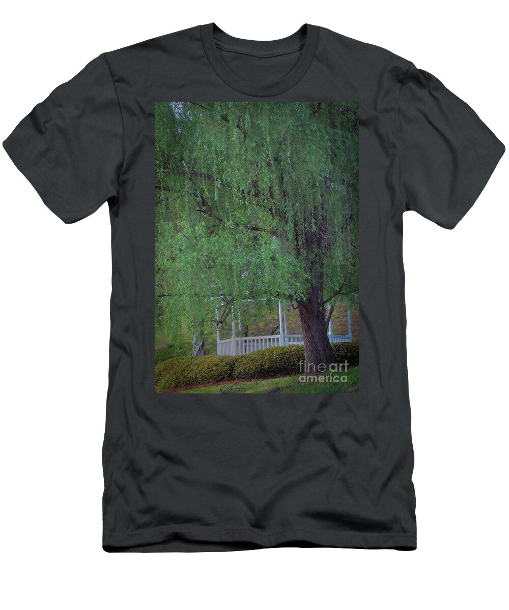 Scenic T-Shirt featuring the photograph Under The Willow by Skip Willits
