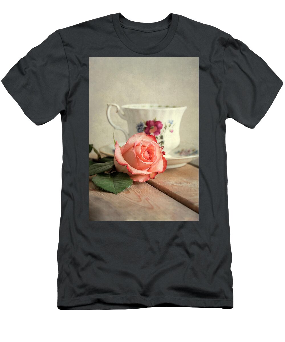 Rose T-Shirt featuring the photograph Unfinished tea by Jaroslaw Blaminsky