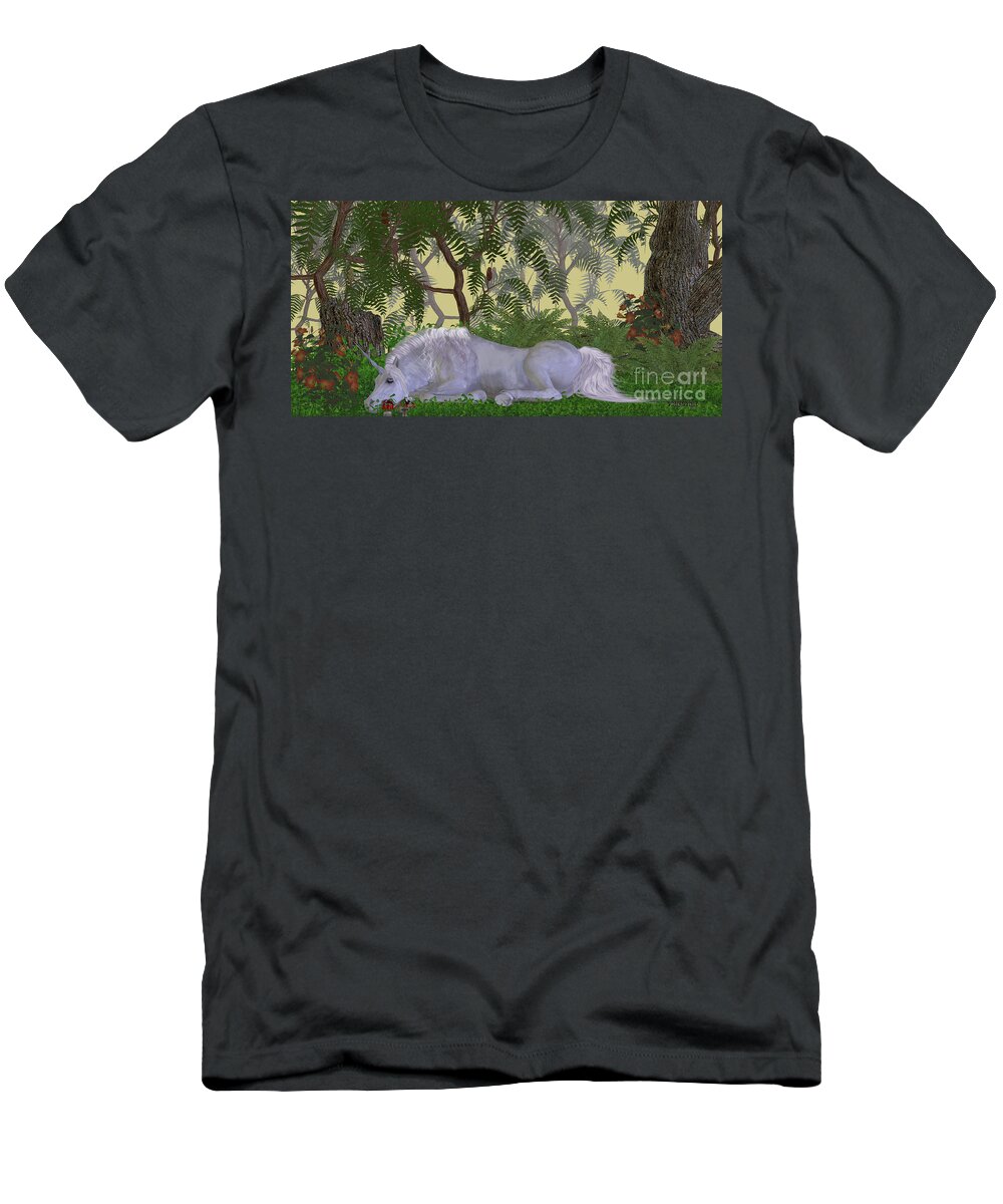 Unicorn T-Shirt featuring the painting Unicorn Knoll by Corey Ford