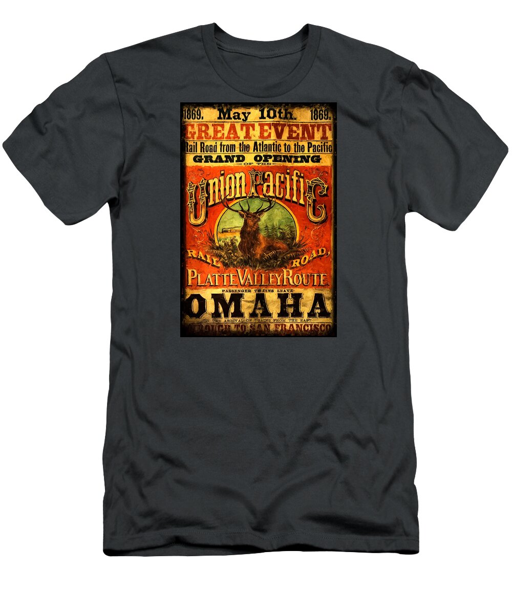 Union Pacific T-Shirt featuring the photograph Union Pacific Platte Valley Route by Ken Smith