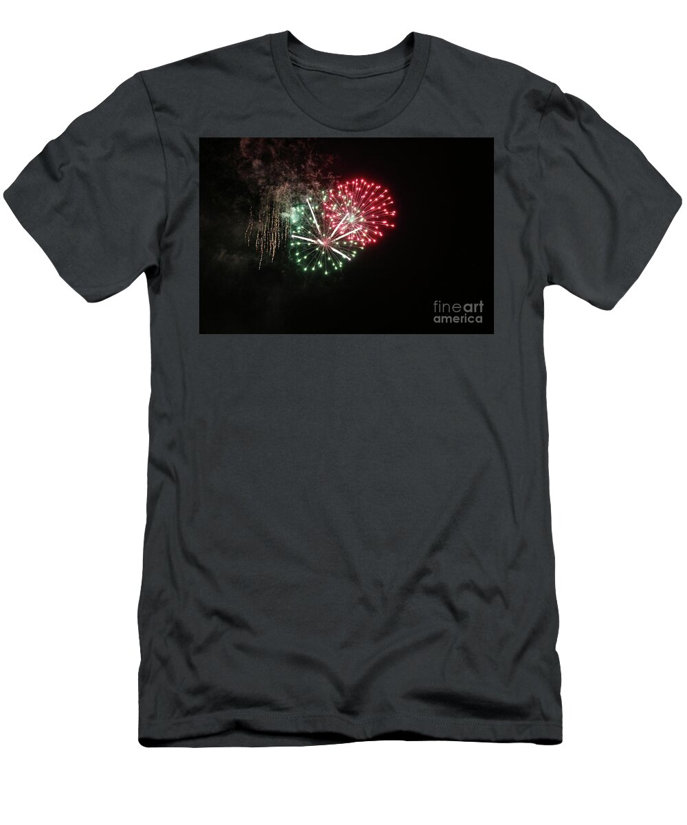 Fireworks T-Shirt featuring the photograph Unique firework by Yumi Johnson