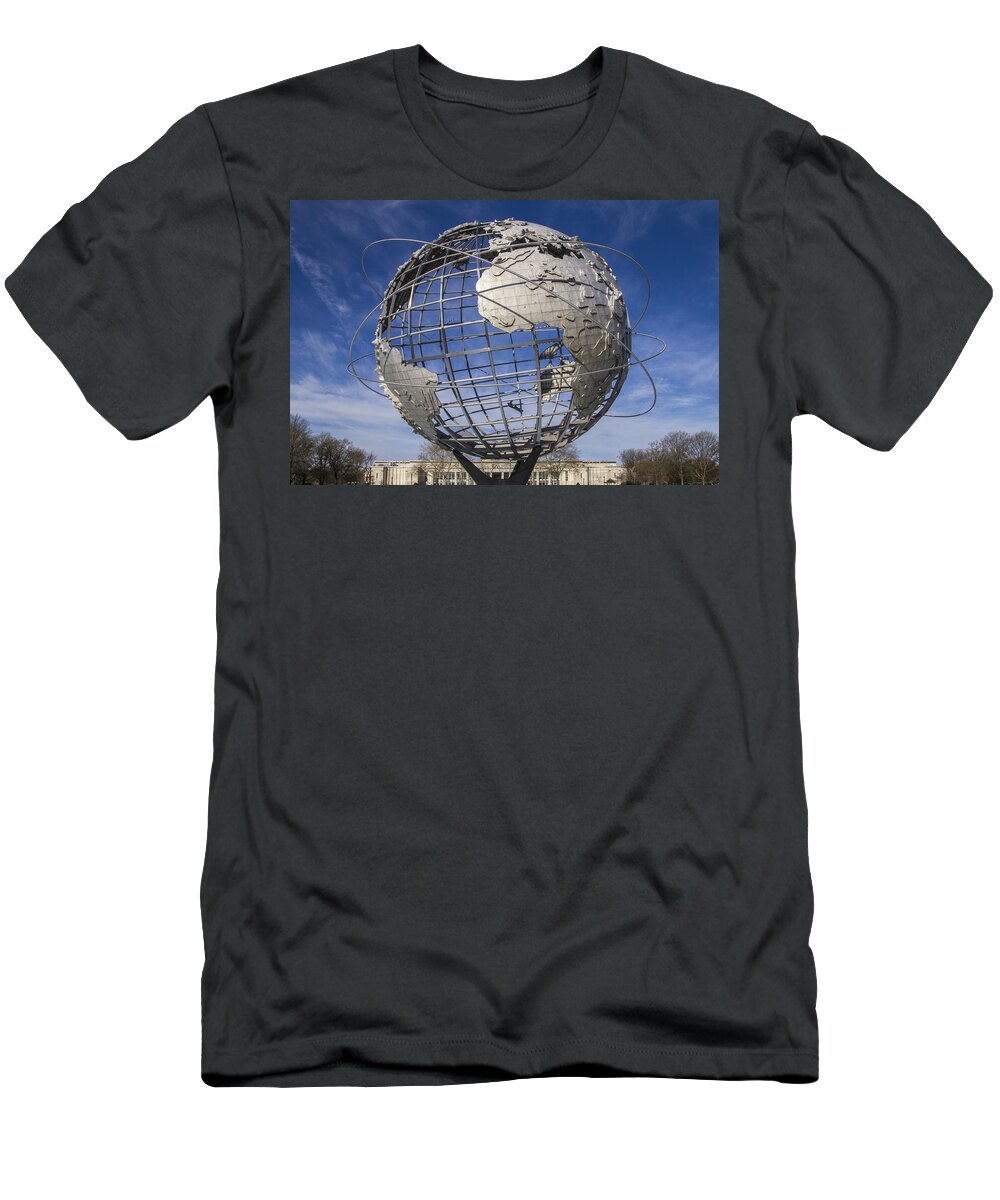 Meadows T-Shirt featuring the photograph Unisphere 2 by Bob Slitzan