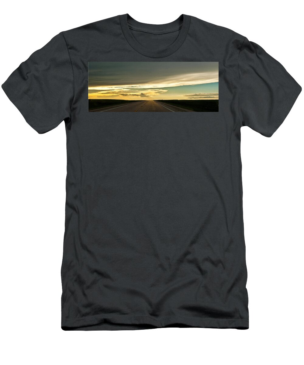 Sunset T-Shirt featuring the photograph Unknown Journey by Angela Black