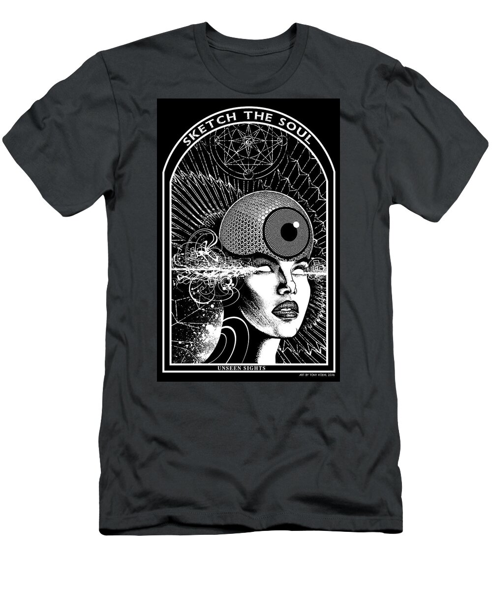 3rd Eye T-Shirt featuring the mixed media Unseen Sights by Tony Koehl