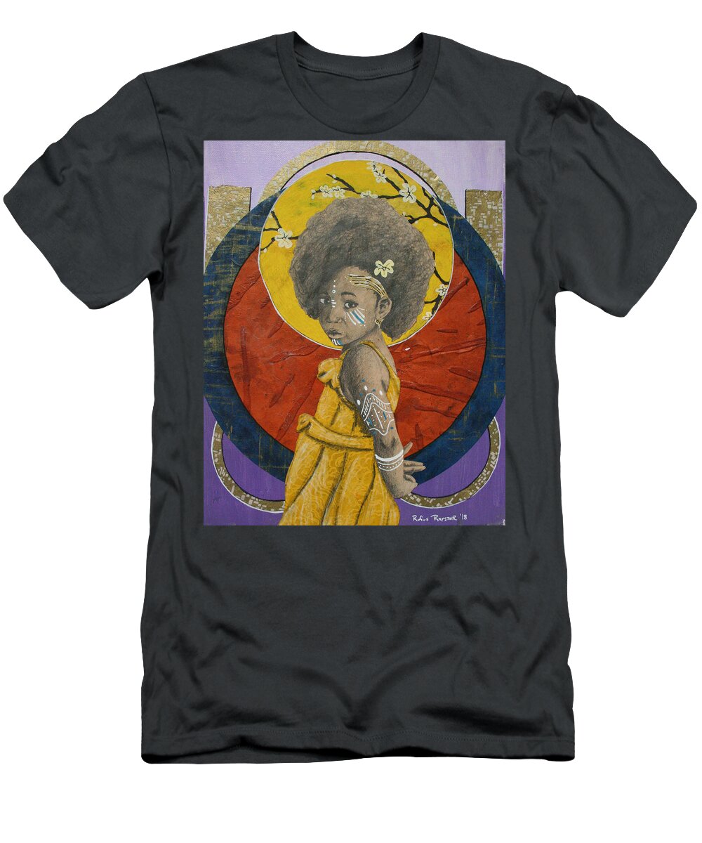 Girl T-Shirt featuring the mixed media Untitled Ascension by Edmund Royster