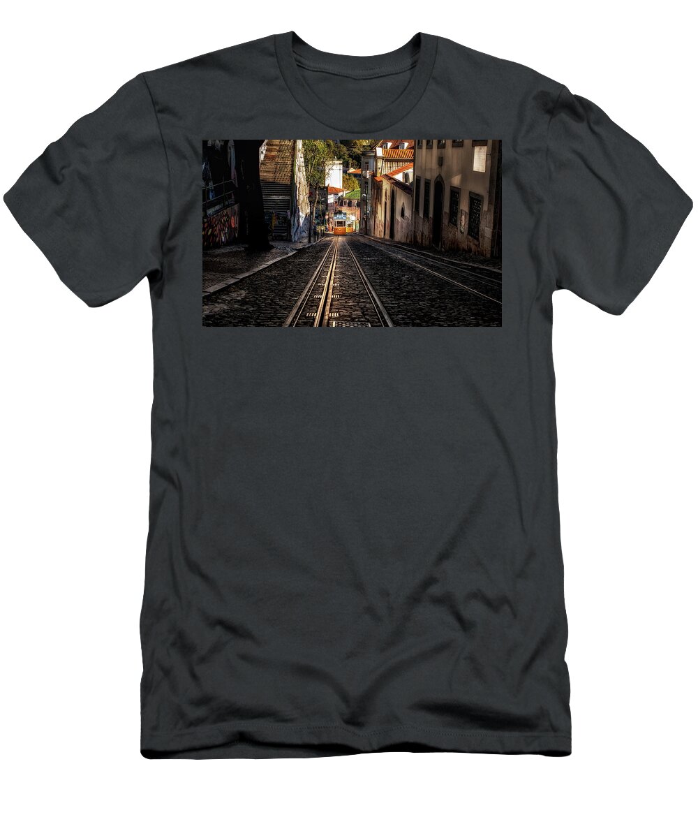 Lisbon T-Shirt featuring the photograph Uphill by Jorge Maia