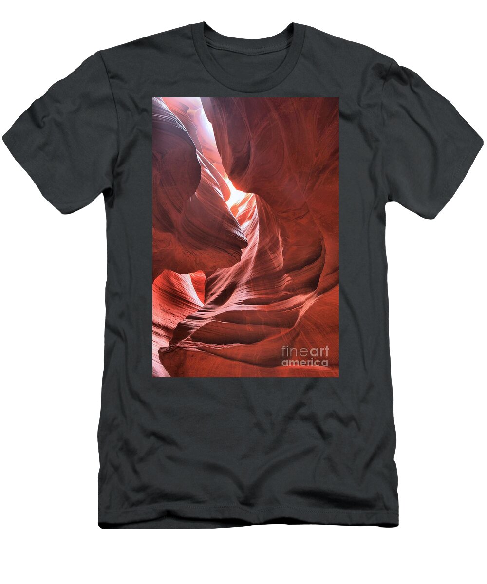 Upper Antelope Canyon T-Shirt featuring the photograph Upper Antelope Lights by Adam Jewell