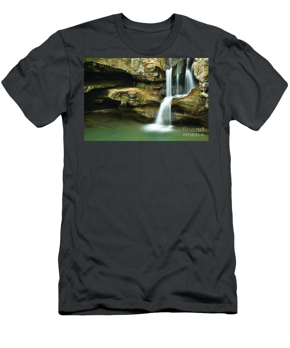 Photography T-Shirt featuring the photograph Upper Falls Closeup by Larry Ricker