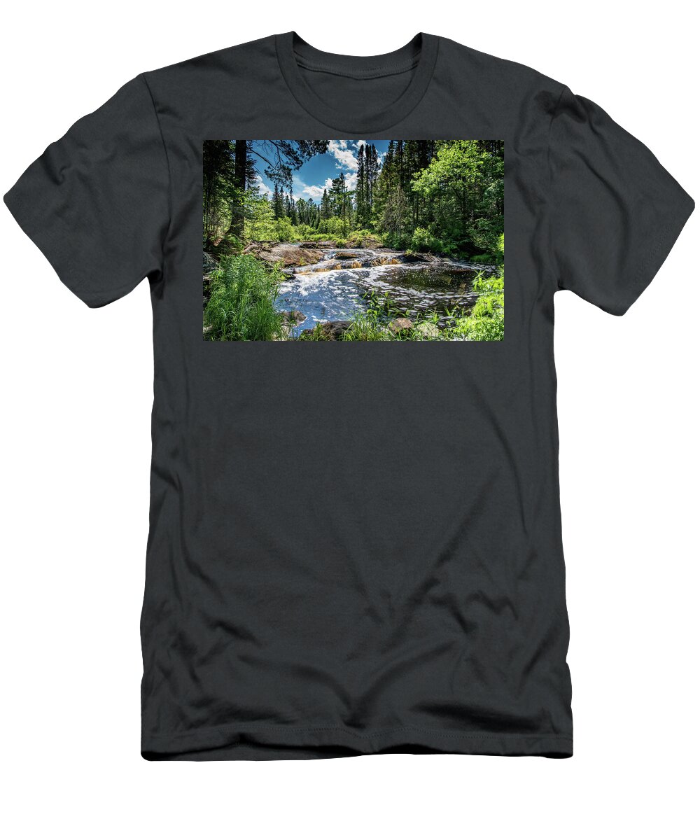 Clouds T-Shirt featuring the photograph Upper Tioga Falls by Paul LeSage