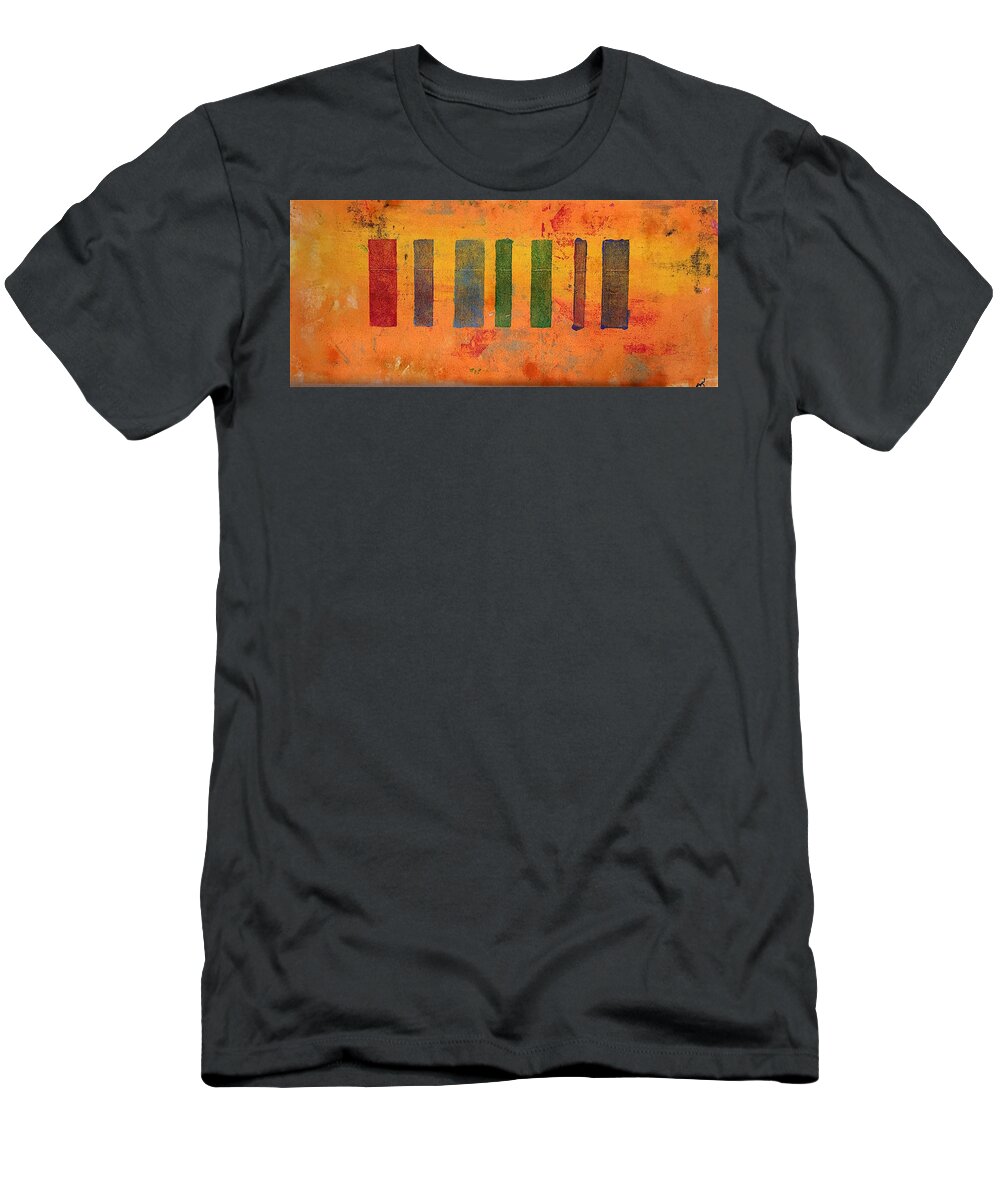 Clay Monotype T-Shirt featuring the mixed media Valor I by William Renzulli