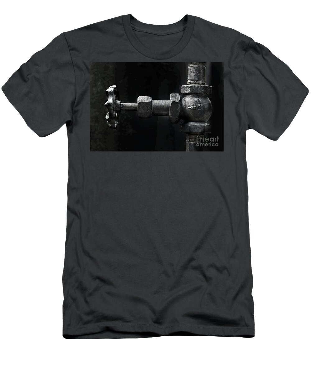 Steam Valve Shutoff T-Shirt featuring the photograph Valve by Mike Eingle