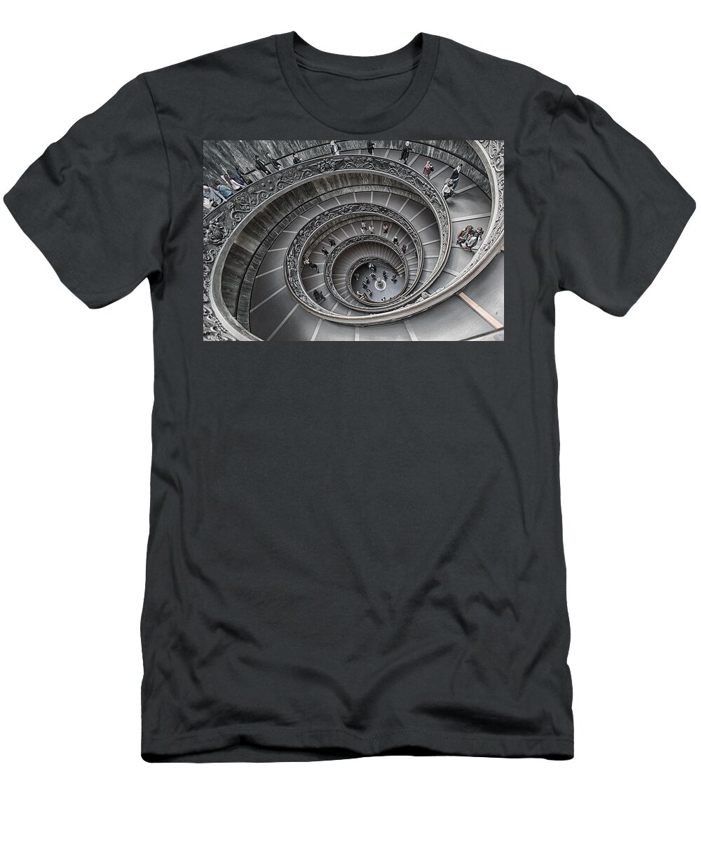 Vatican T-Shirt featuring the photograph Vatican Spiral Staircase by Bert Peake