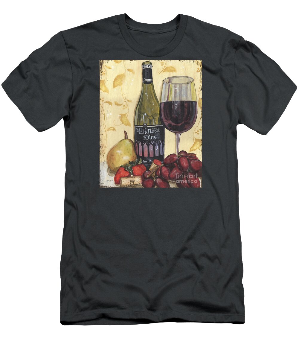 Wine T-Shirt featuring the painting Veneto Pinot Noir by Debbie DeWitt