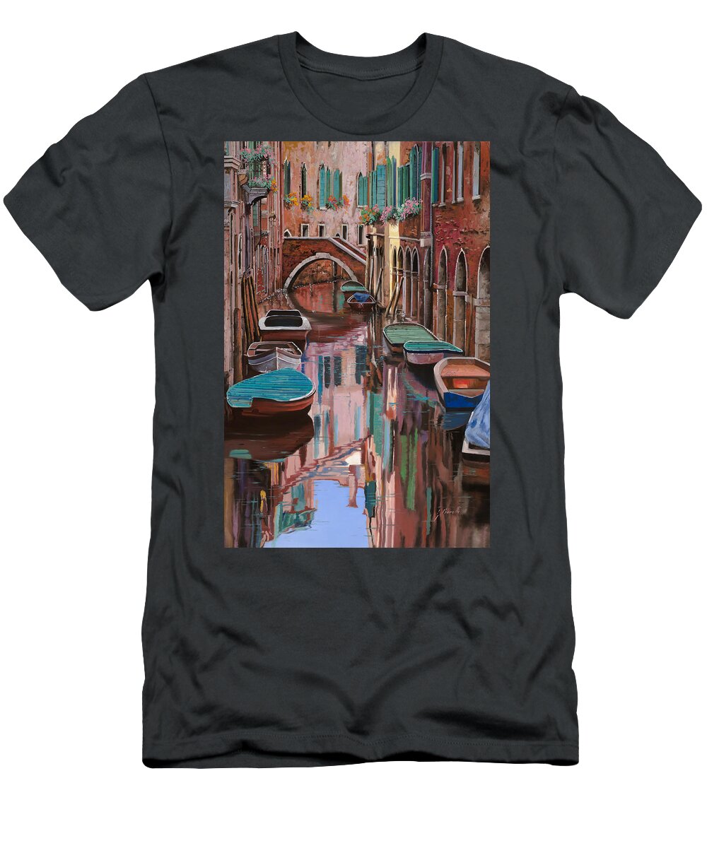 Venice T-Shirt featuring the painting Venezia colorata by Guido Borelli