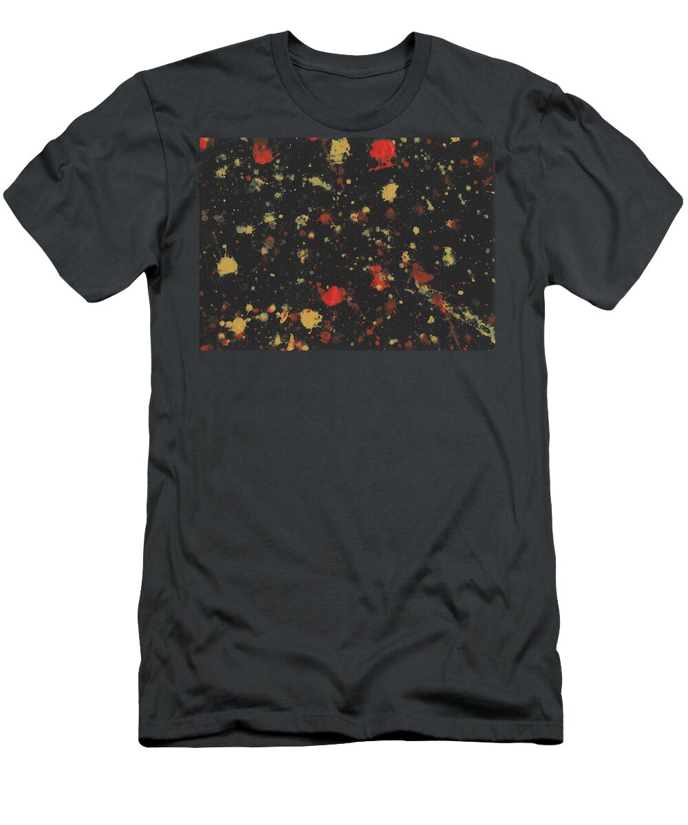 Explosion T-Shirt featuring the painting Vermillion Explosion by Phil Strang