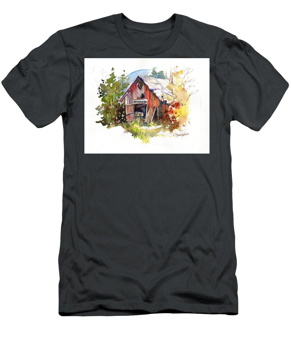 New England Scenes T-Shirt featuring the painting Vermont Barn by P Anthony Visco