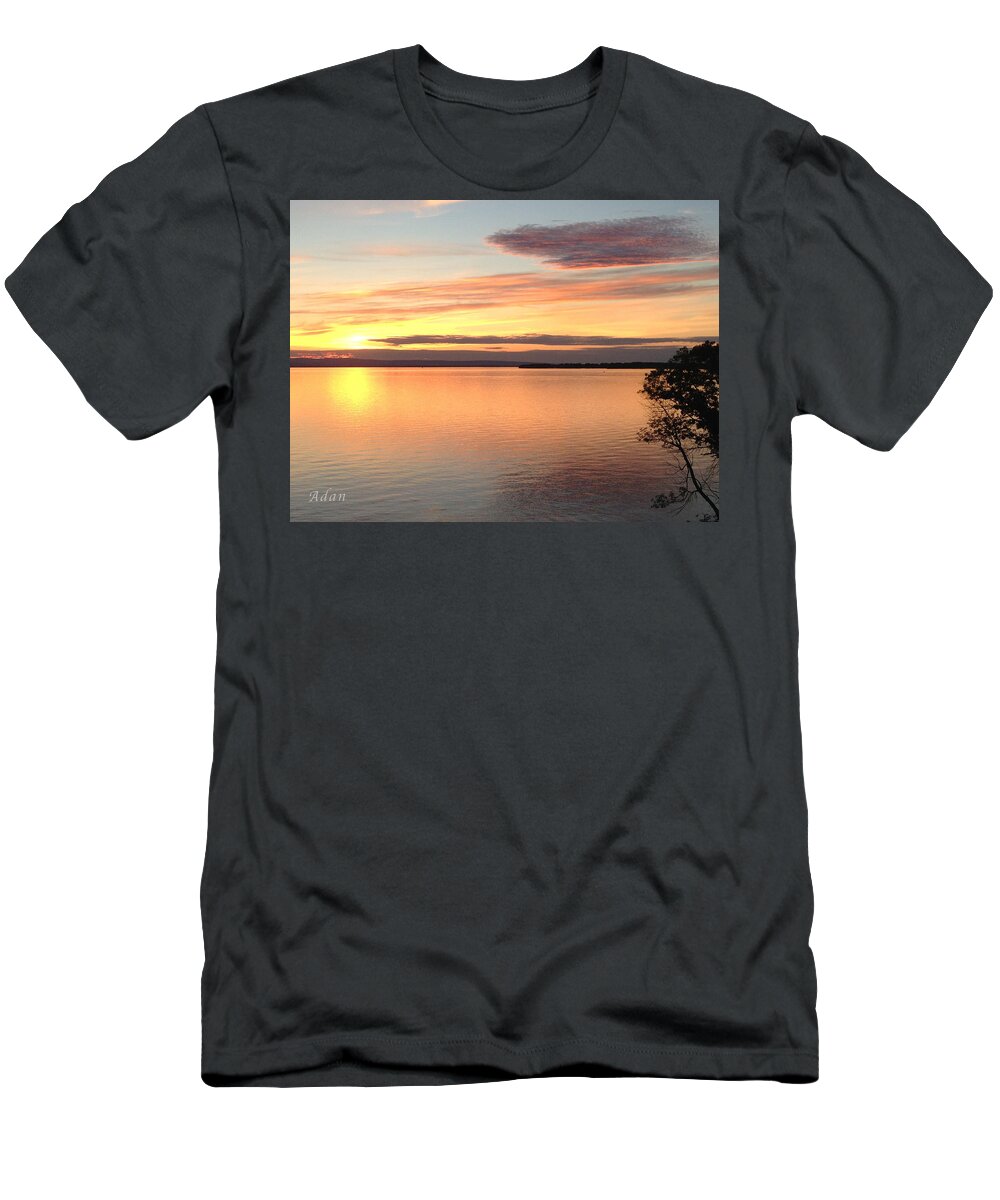 Sunset T-Shirt featuring the photograph Vermont Sunset, Lake Champlain by Felipe Adan Lerma