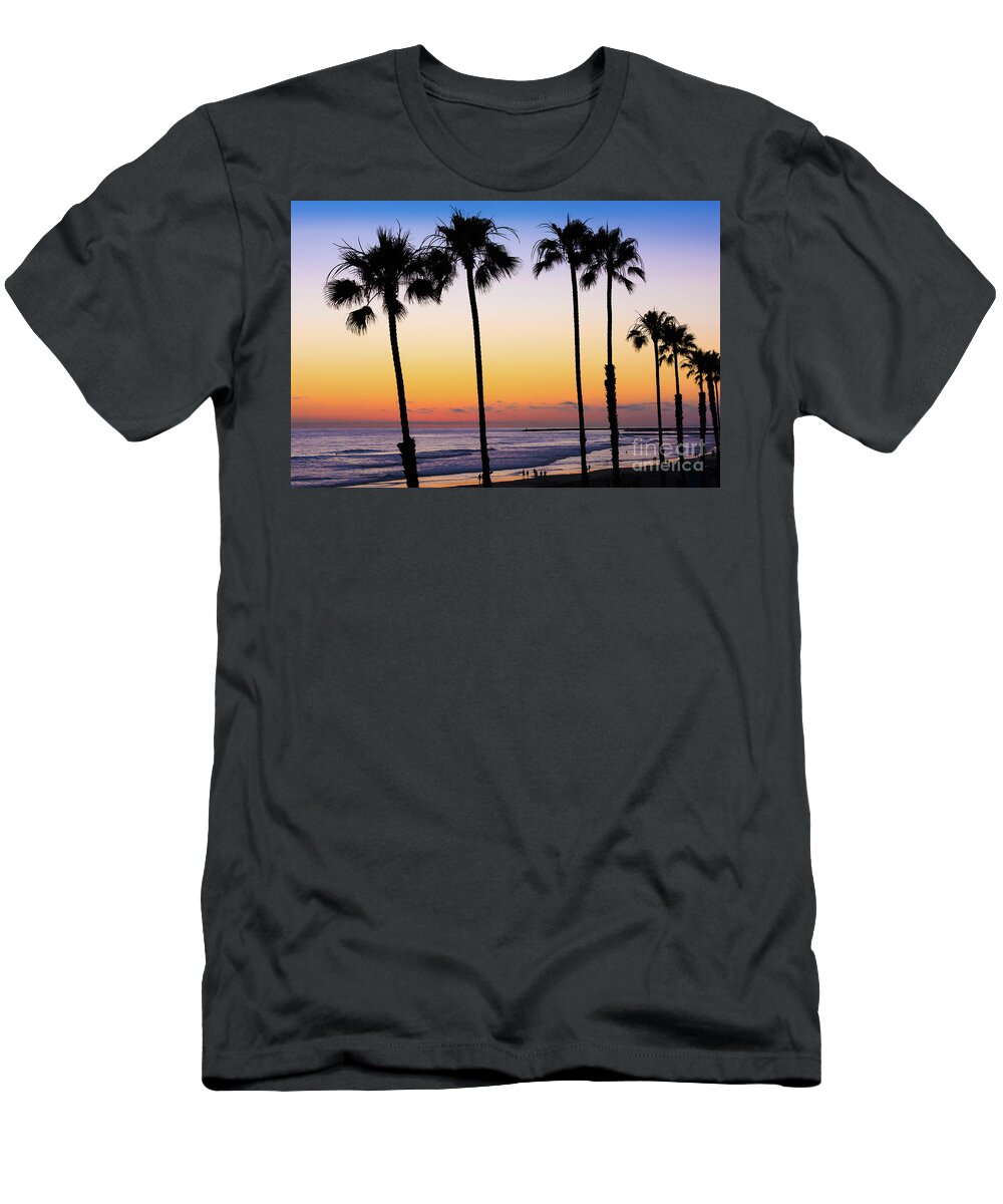 Beach T-Shirt featuring the photograph Vibrant Silhouettes by David Levin