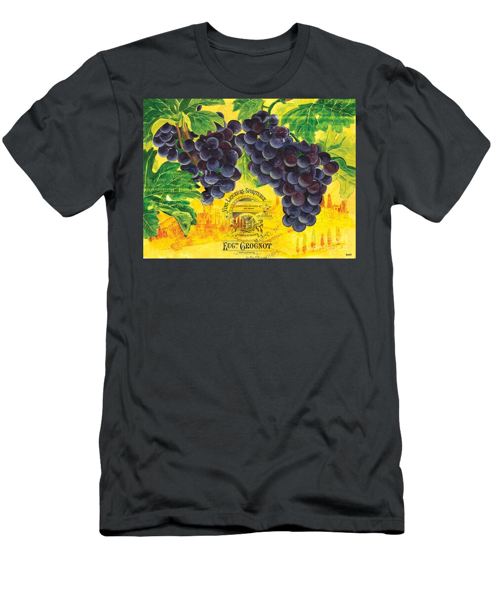 Grapes T-Shirt featuring the painting Vigne De Raisins by Debbie DeWitt
